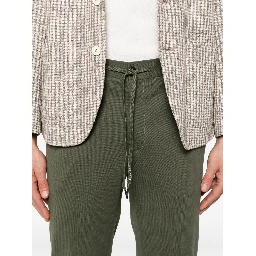 piqué-weave trousers