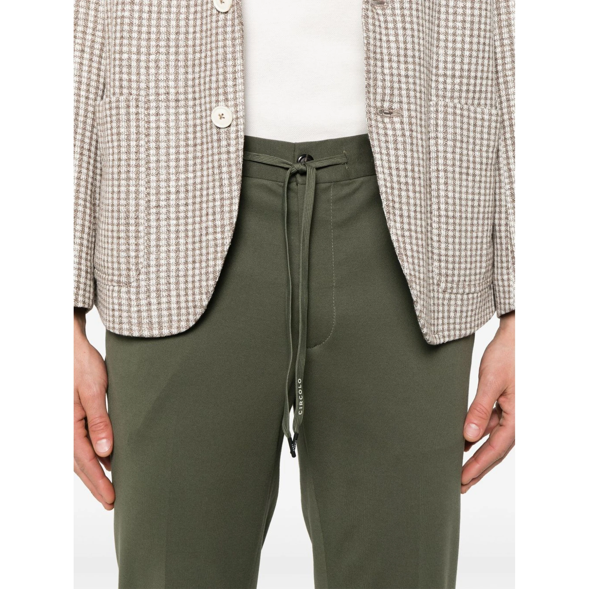 piqué-weave trousers