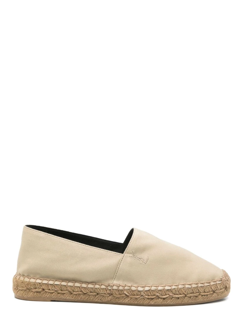 Cotton Ysl Slip-on Espadrilles In 9715 Biscuit