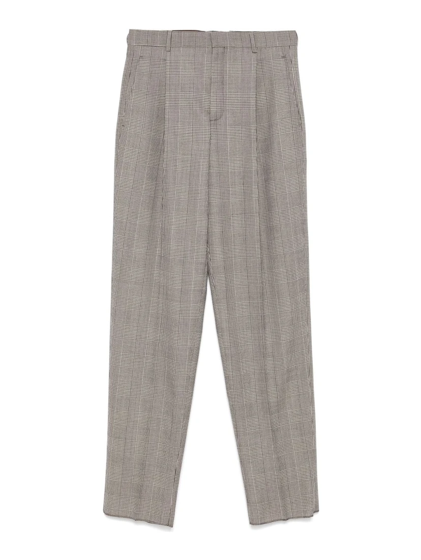 Prince Of Wales Checked Trousers In Gray
