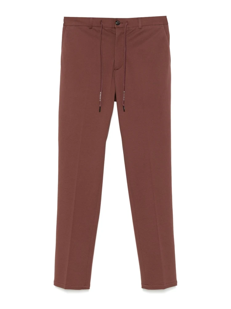 Cotton Trousers In Brown