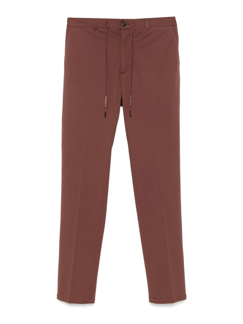 Cotton Trousers In Brown
