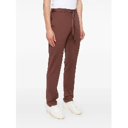 Cotton Trousers In Brown