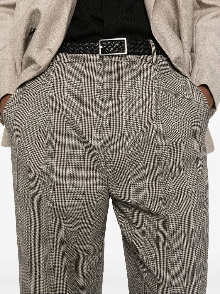 Prince Of Wales Checked Trousers In Gray alternative