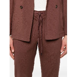 Cotton Trousers In Brown