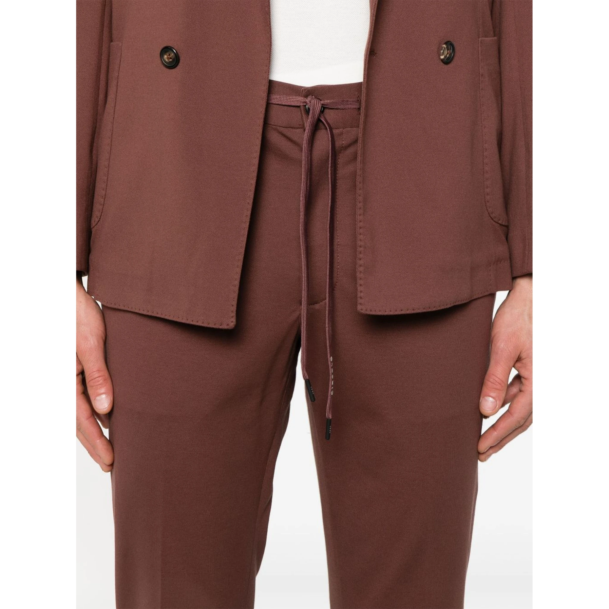Cotton Trousers In Brown