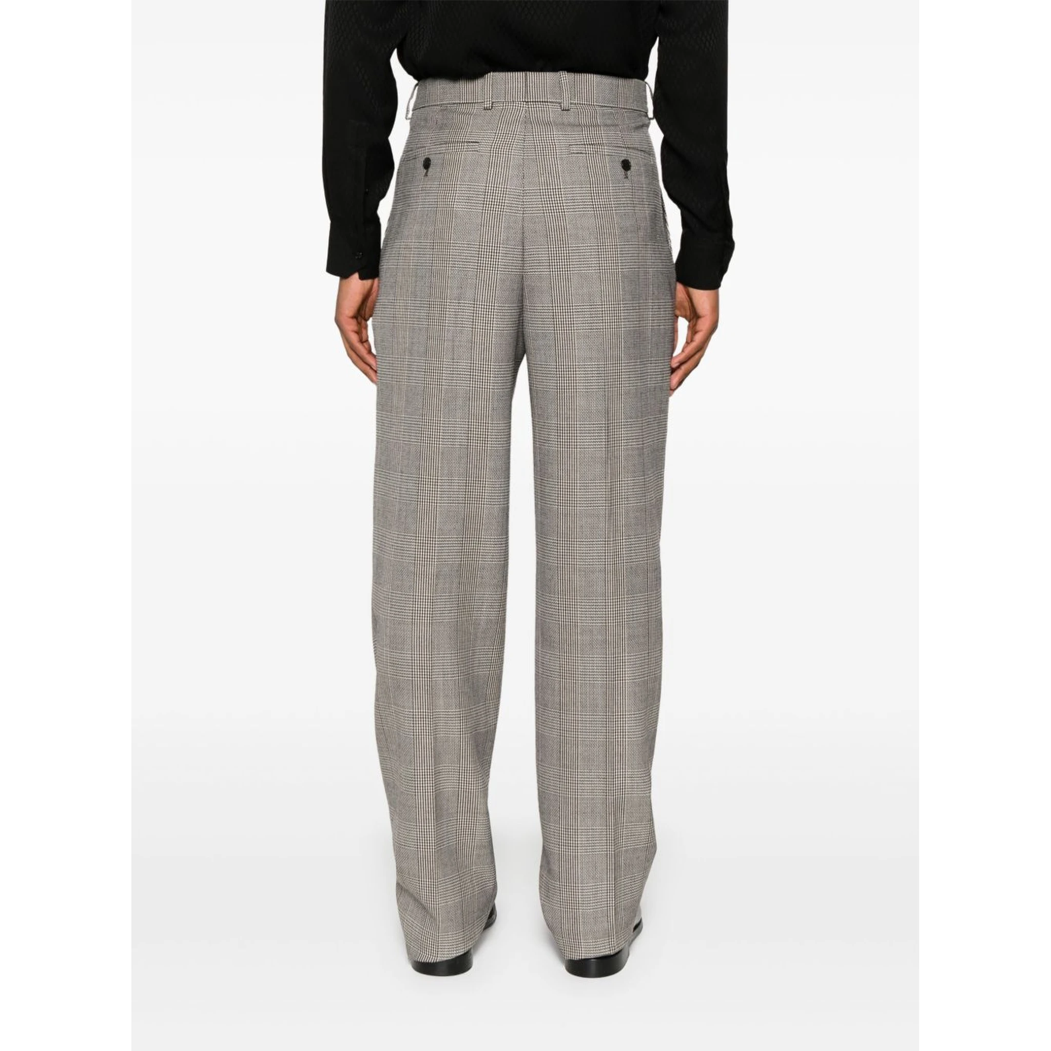 Prince Of Wales Checked Trousers In Gray