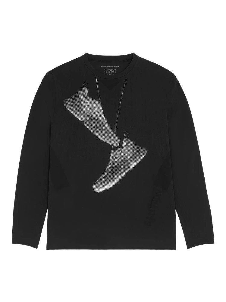X Salomon Hanging-shoes Print Long-sleeved T-shirt In Black