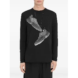 X Salomon Hanging-shoes Print Long-sleeved T-shirt In Black