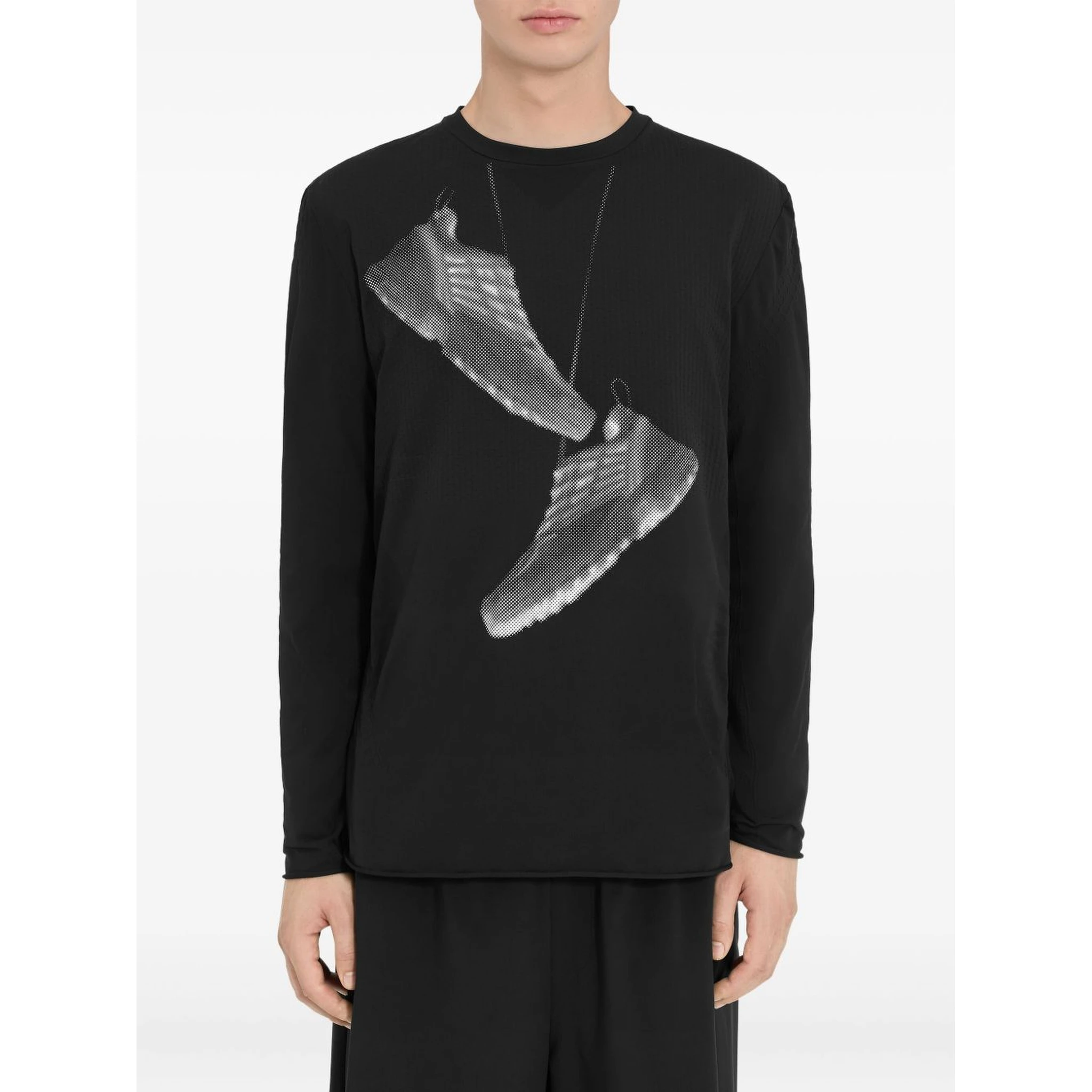 X Salomon Hanging-shoes Print Long-sleeved T-shirt In Black