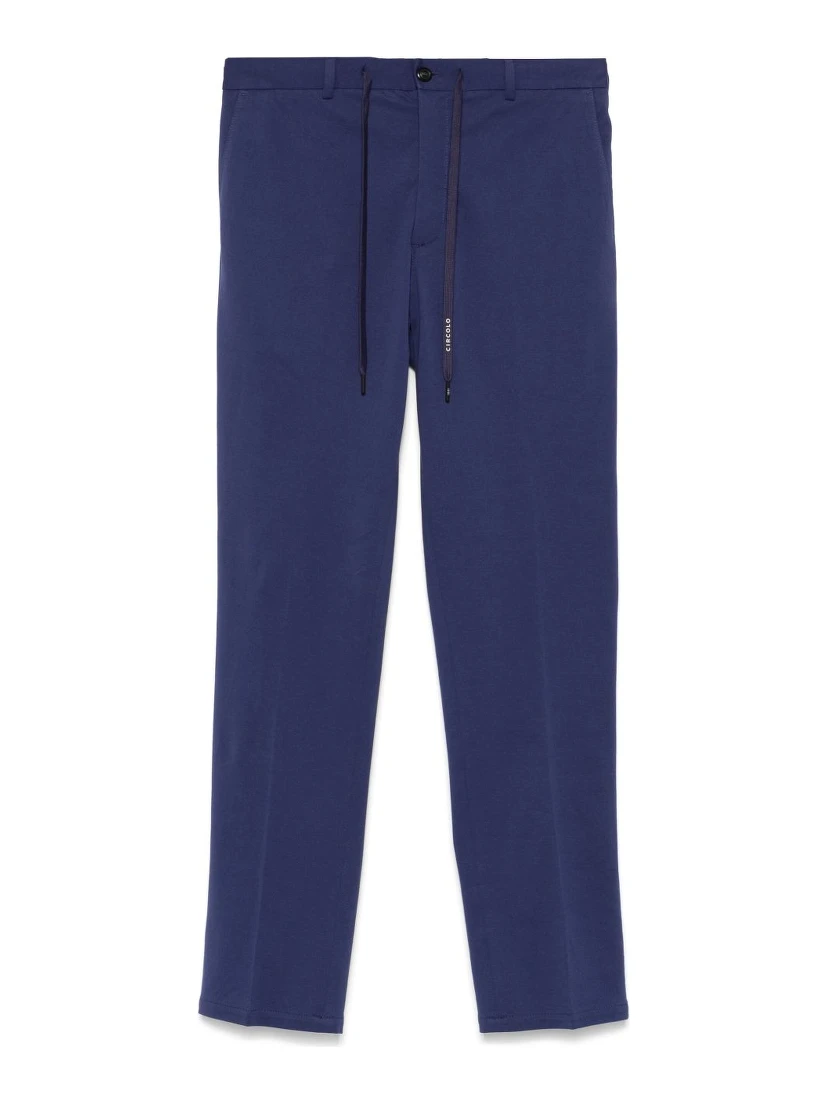 piqué-weave trousers