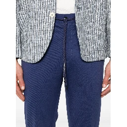 piqué-weave trousers