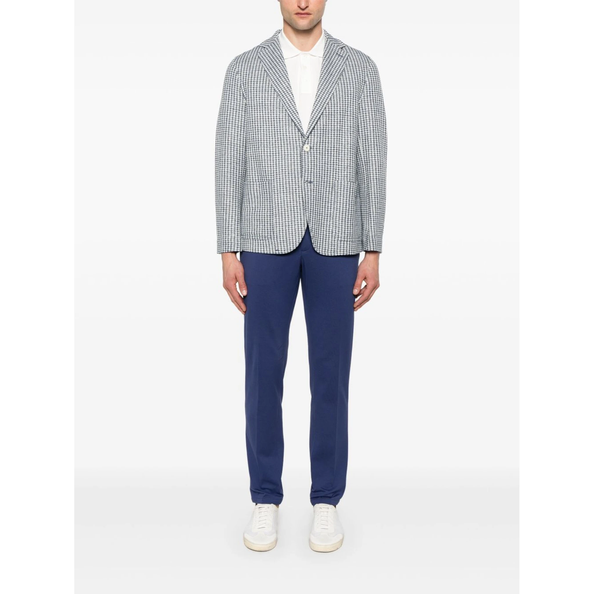 piqué-weave trousers