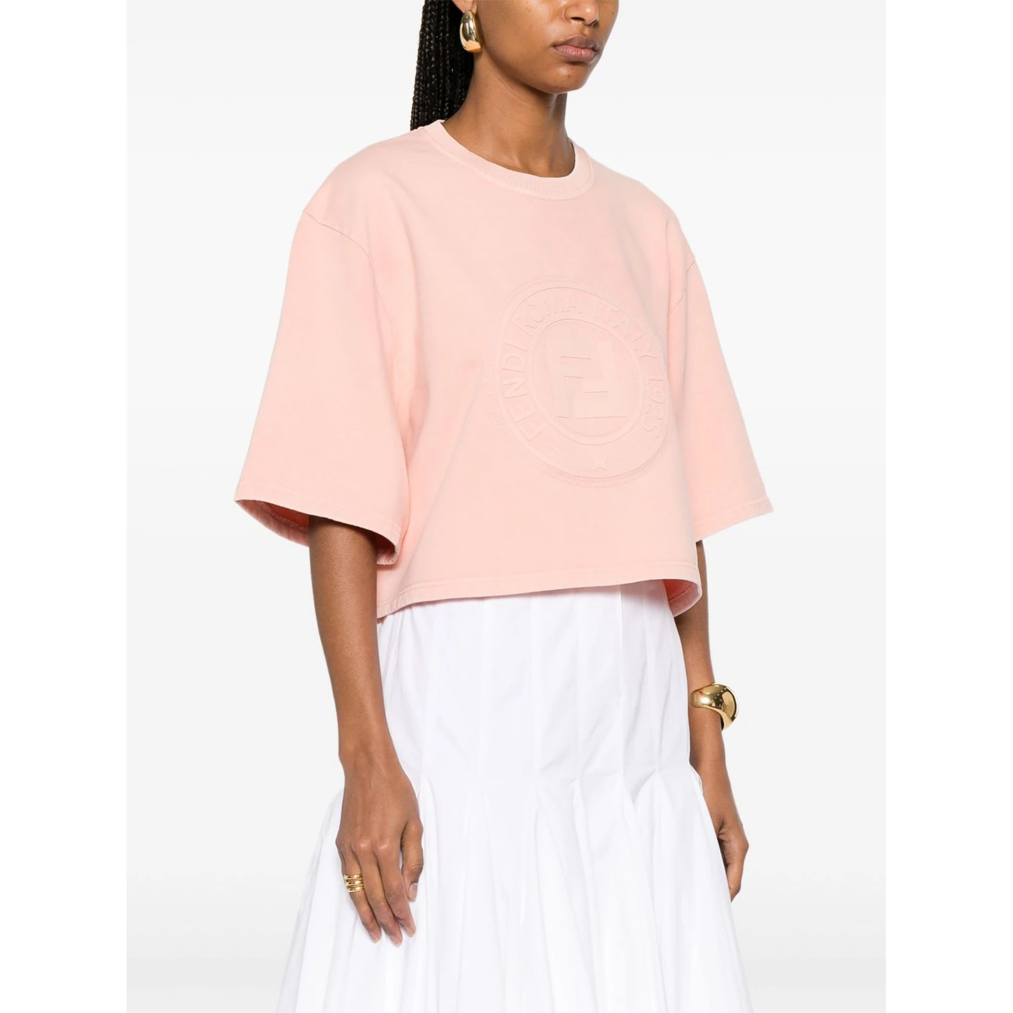 embossed-logo cotton top