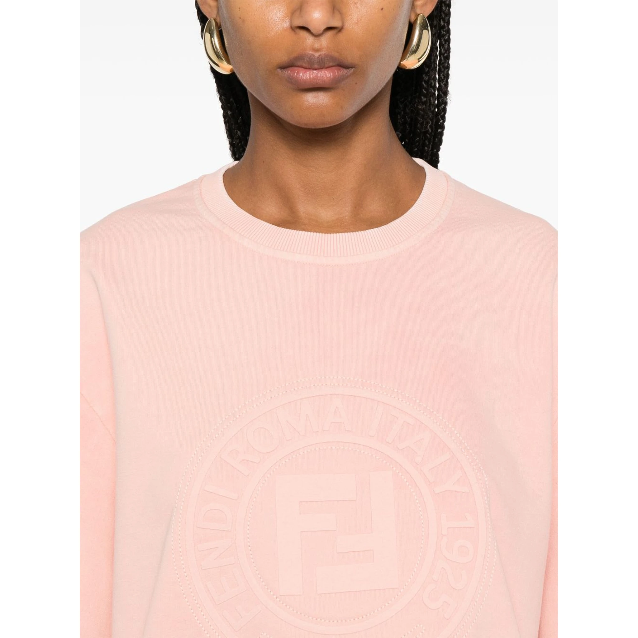 embossed-logo cotton top