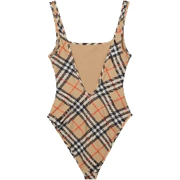 check-pattern swimsuit
