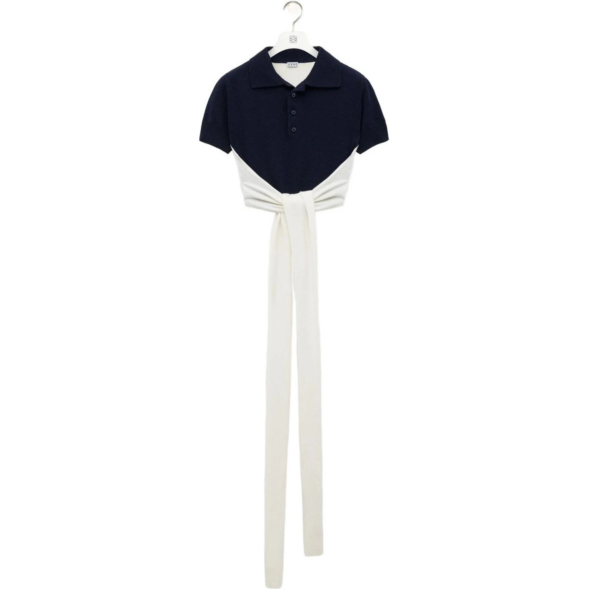 knot-detail polo top