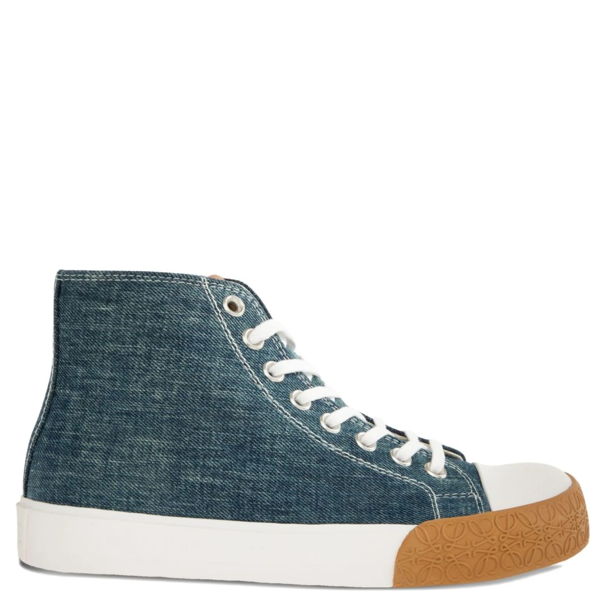 حذاء رياضي عالي الرقبة من الدنيم مزين بالمطاط من باولا إيبيزا بلوك باللون الأزرق