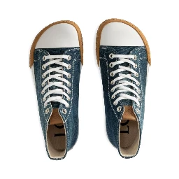 حذاء رياضي عالي الرقبة من الدنيم مزين بالمطاط من باولا إيبيزا بلوك باللون الأزرق