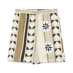 Paula's Ibiza Straight-leg Printed Silk Drawstring Shorts