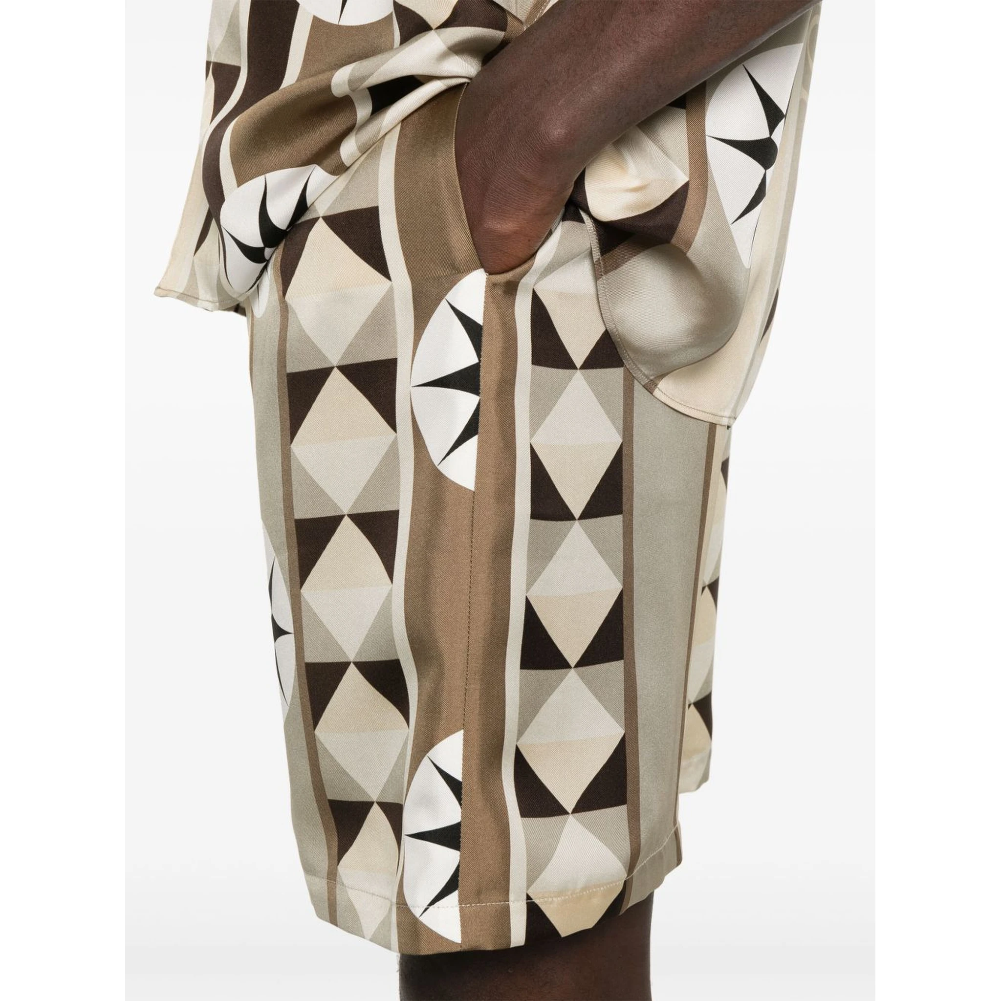 Paula's Ibiza Straight-leg Printed Silk Drawstring Shorts