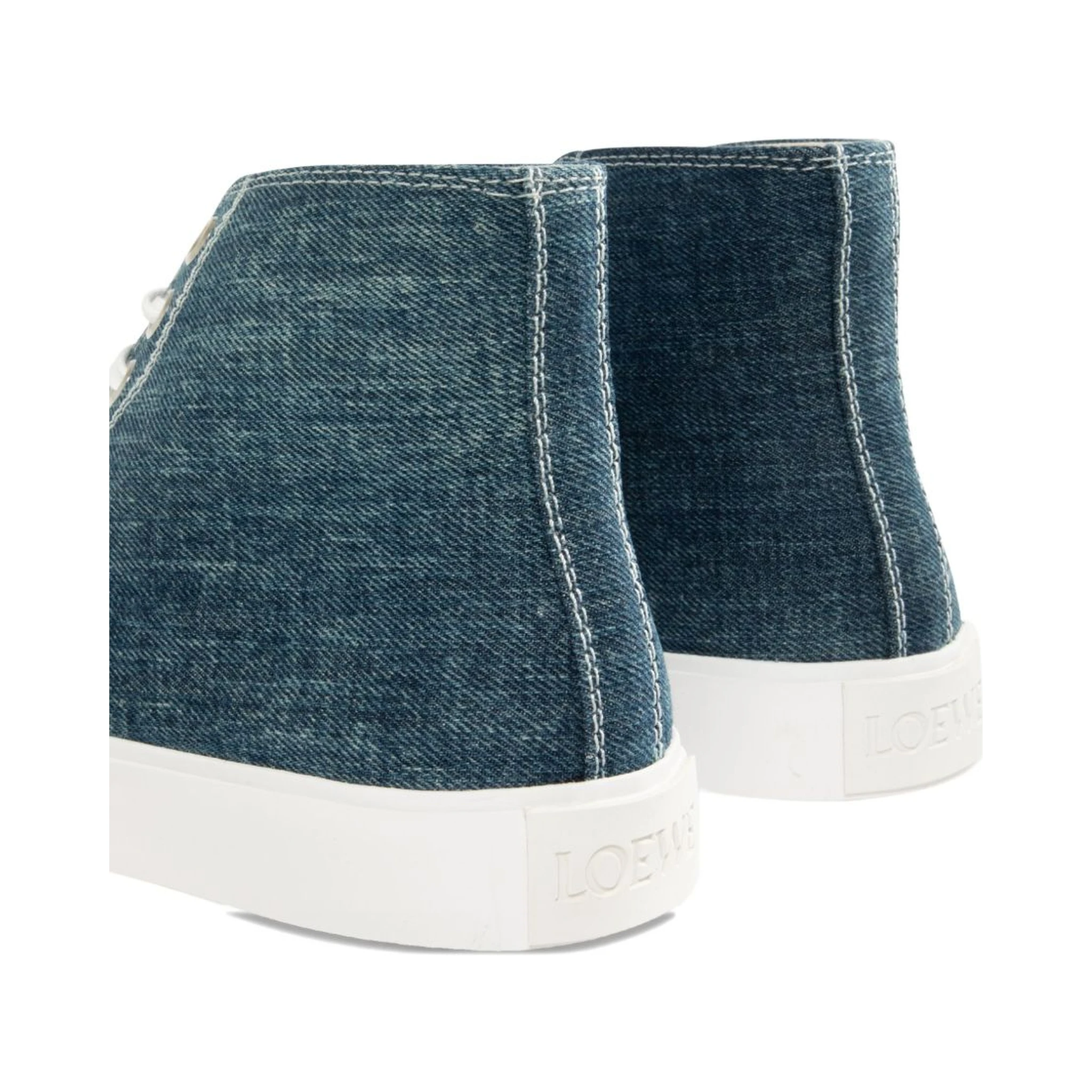 حذاء رياضي عالي الرقبة من الدنيم مزين بالمطاط من باولا إيبيزا بلوك باللون الأزرق