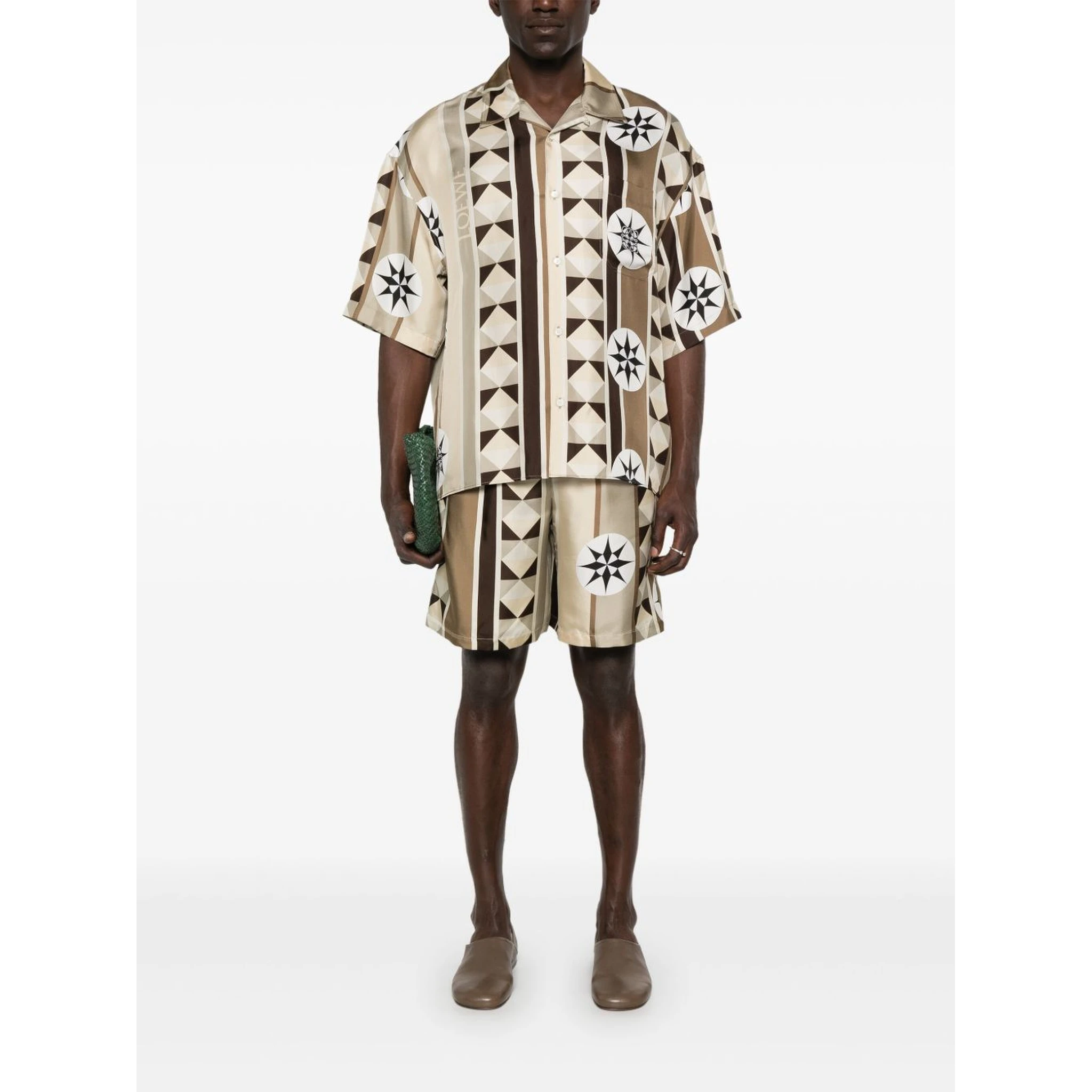 Paula's Ibiza Straight-leg Printed Silk Drawstring Shorts