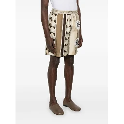 Paula's Ibiza Straight-leg Printed Silk Drawstring Shorts