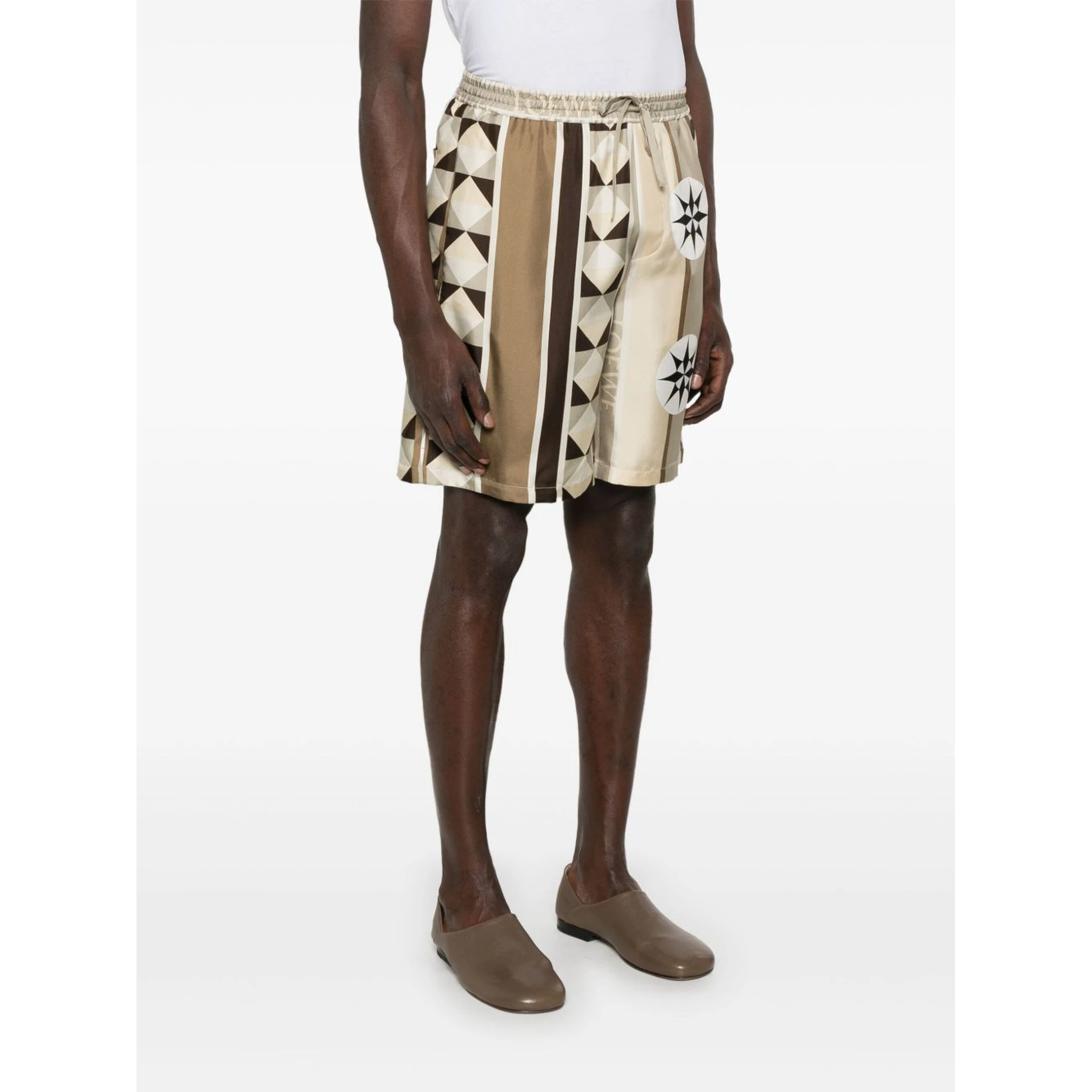 Paula's Ibiza Straight-leg Printed Silk Drawstring Shorts