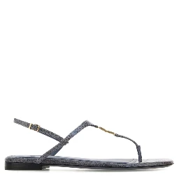FFold leather logo sandals