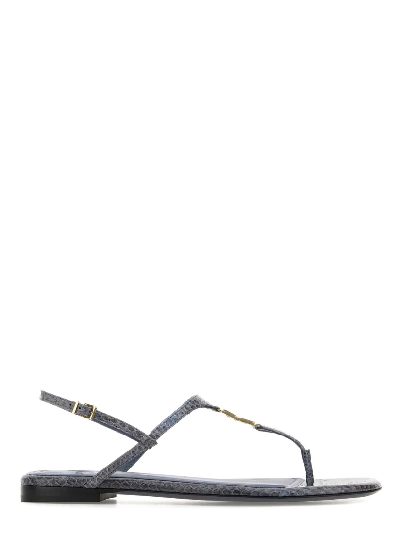 FFold leather logo sandals