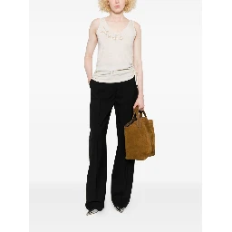 Sleeveless Embroidered Scoop Neck Top In White