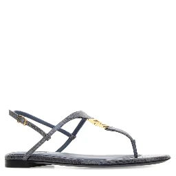 FFold leather logo sandals