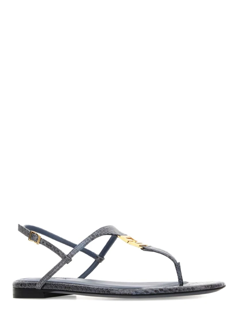 FFold leather logo sandals