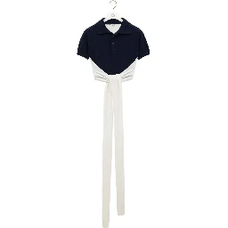 knot-detail polo top