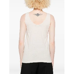 Sleeveless Embroidered Scoop Neck Top In White