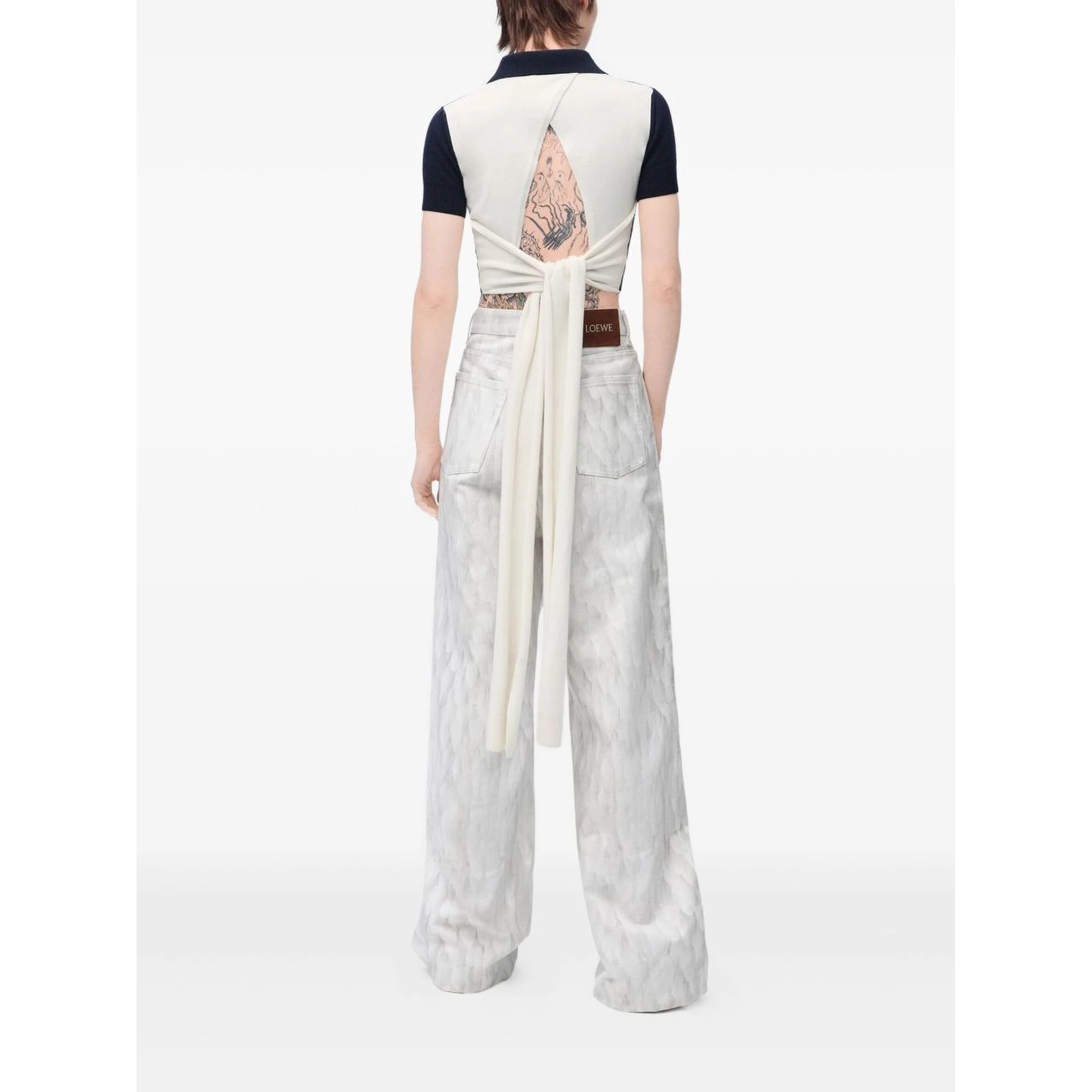 knot-detail polo top