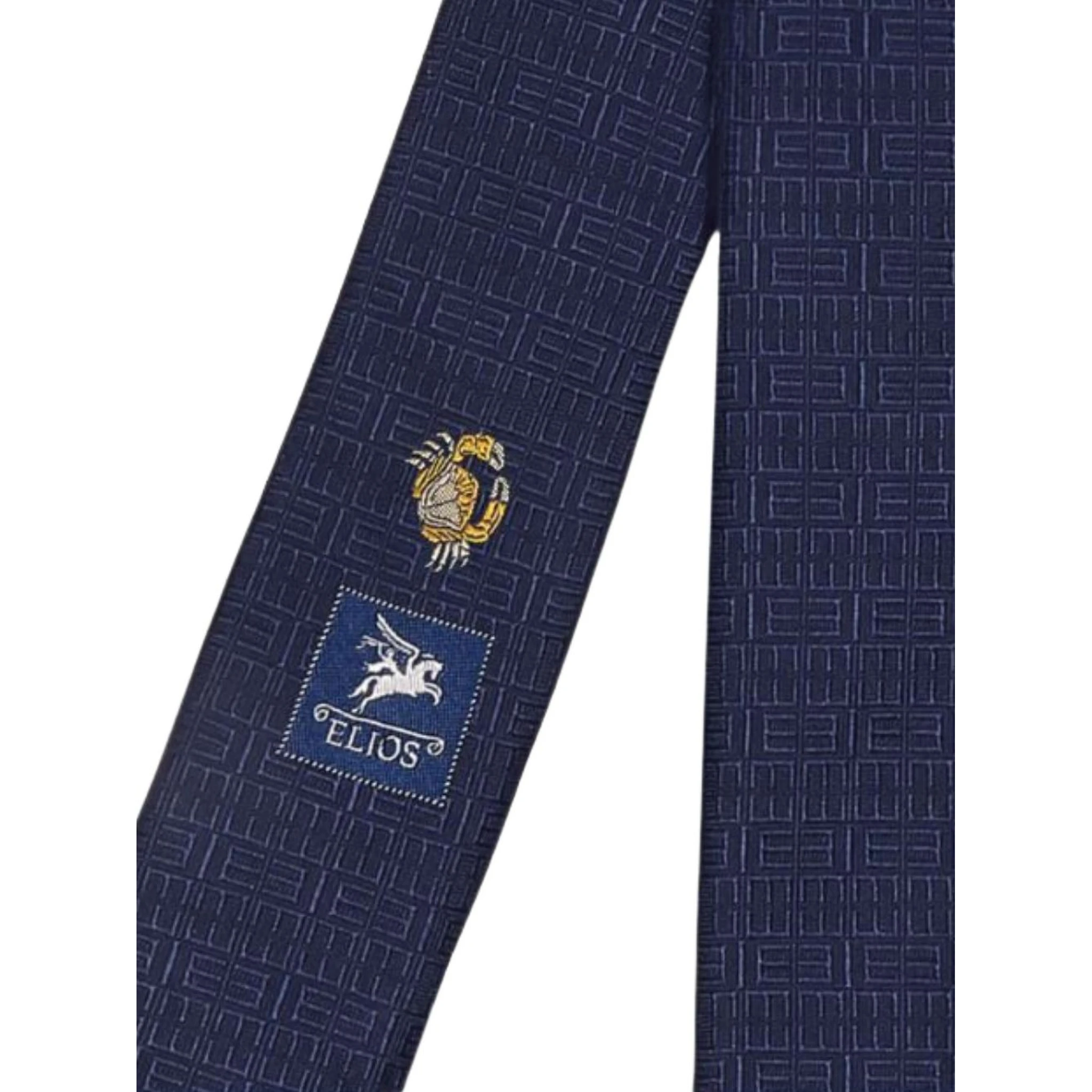 Aries geometric-pattern silk tie