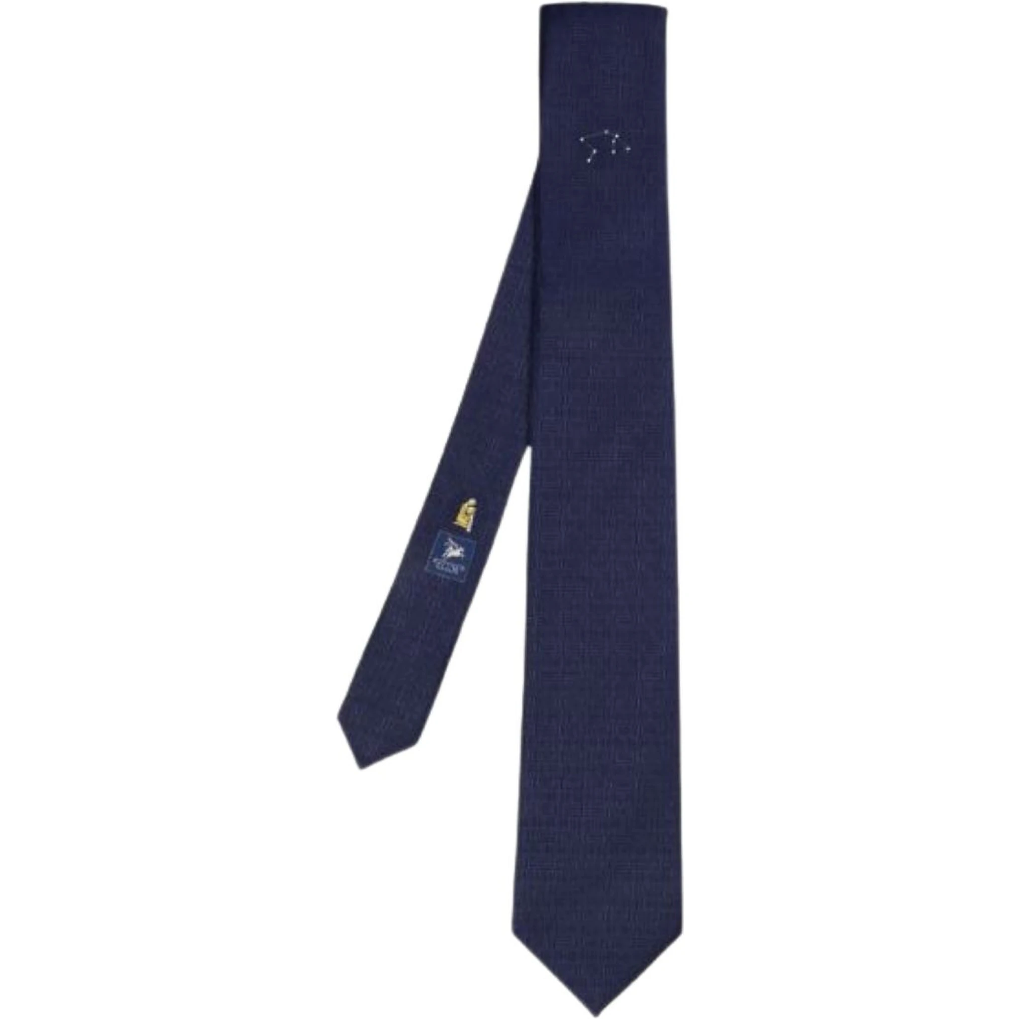 Aries geometric-pattern silk tie