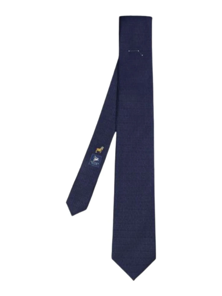 leo-embellished geometric-pattern tie