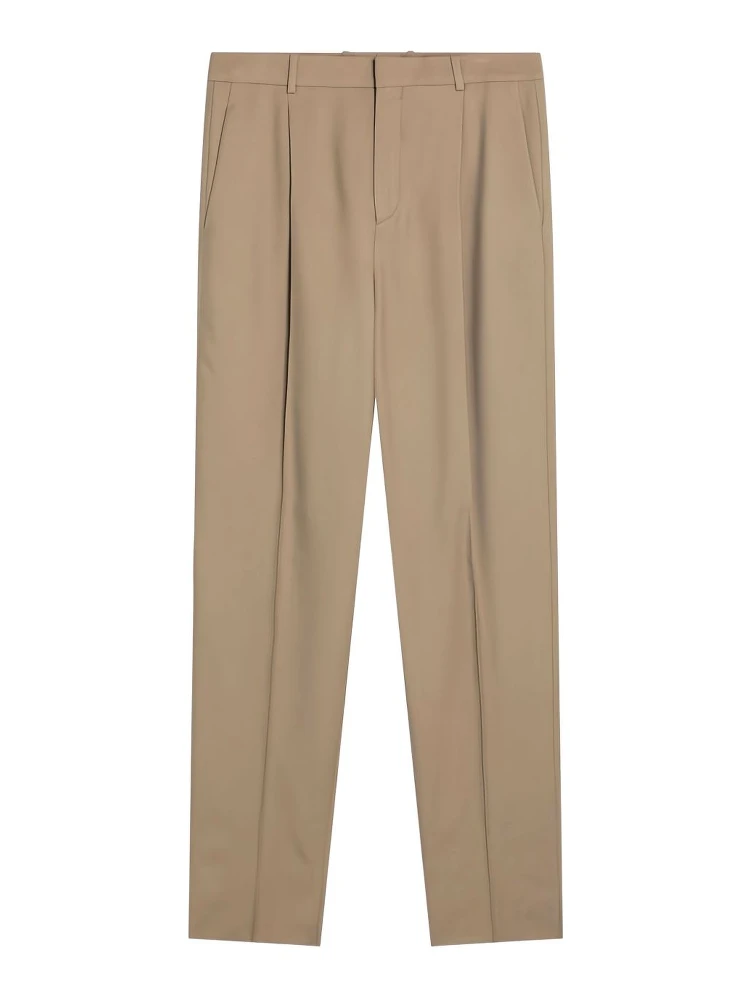 Wool Gabardine High-Waisted Carrot Trousers