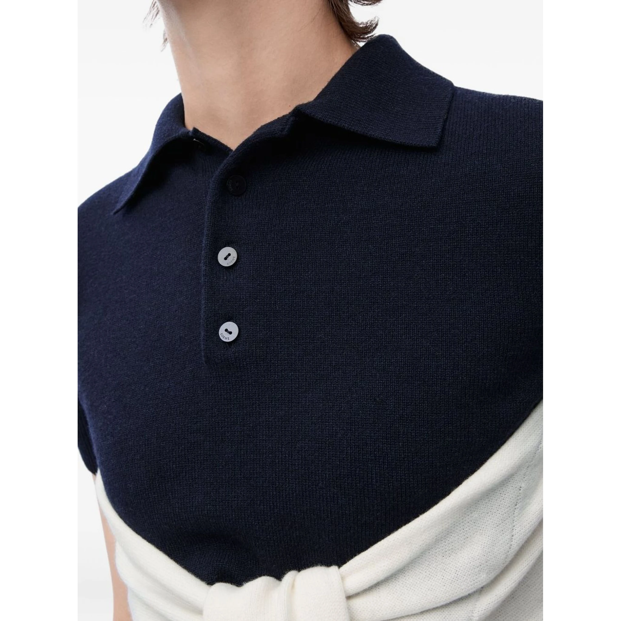 knot-detail polo top