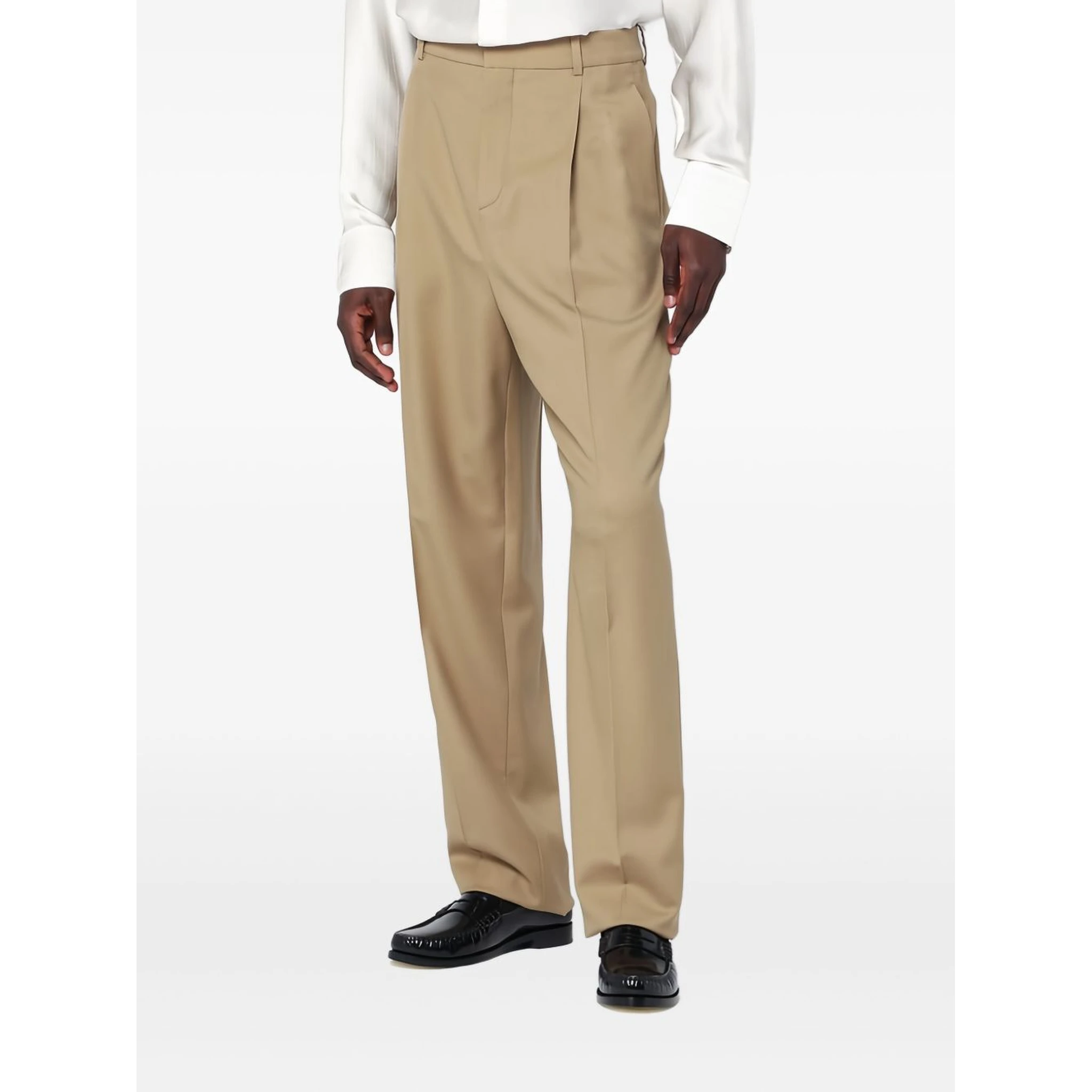 Wool Gabardine High-Waisted Carrot Trousers