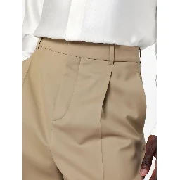 Wool Gabardine High-Waisted Carrot Trousers