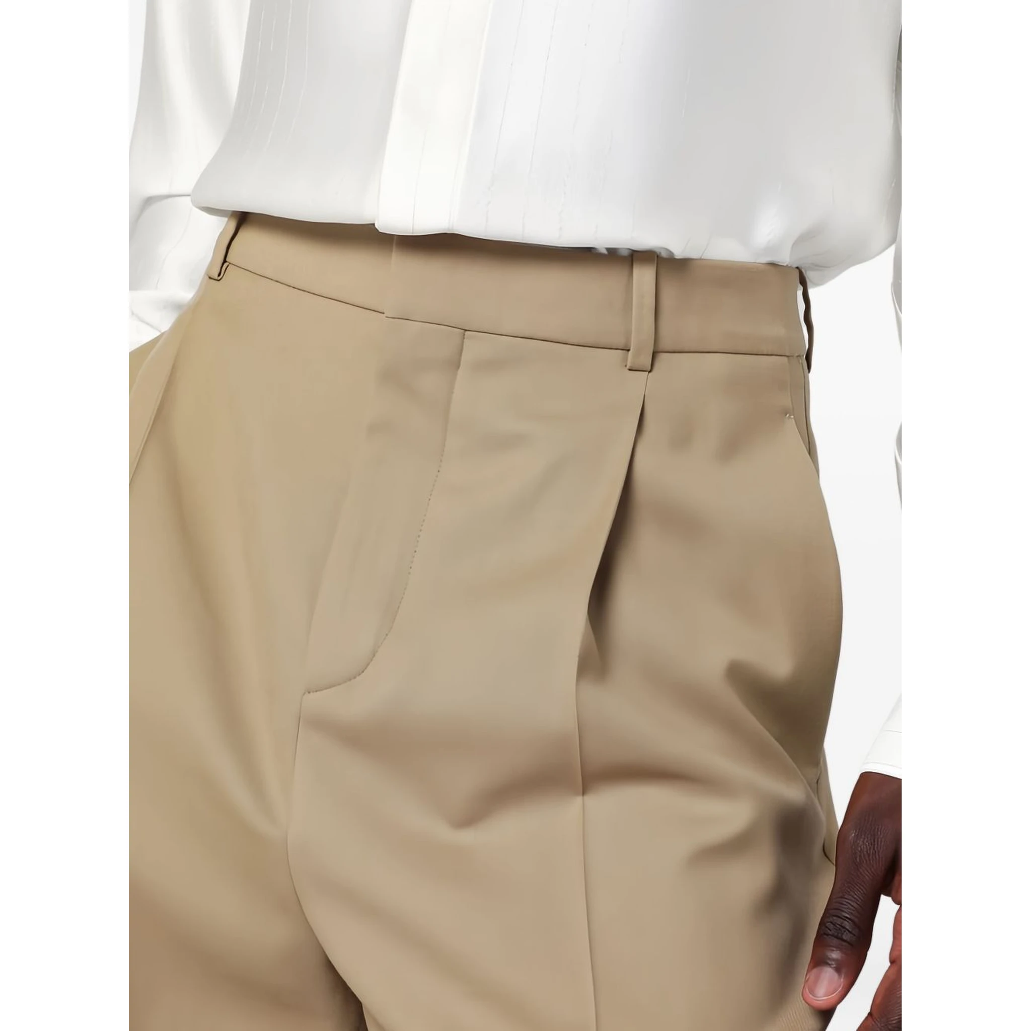 Wool Gabardine High-Waisted Carrot Trousers