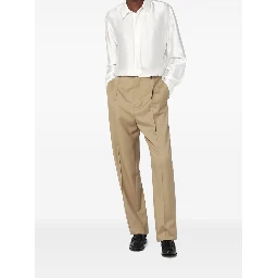 Wool Gabardine High-Waisted Carrot Trousers