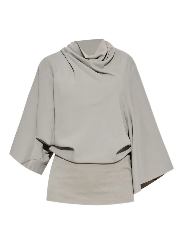 draped cowl-neck top