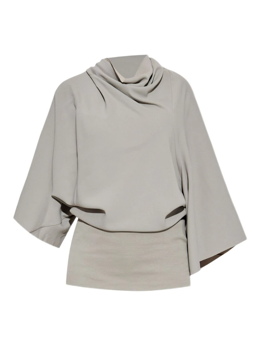 draped cowl-neck top