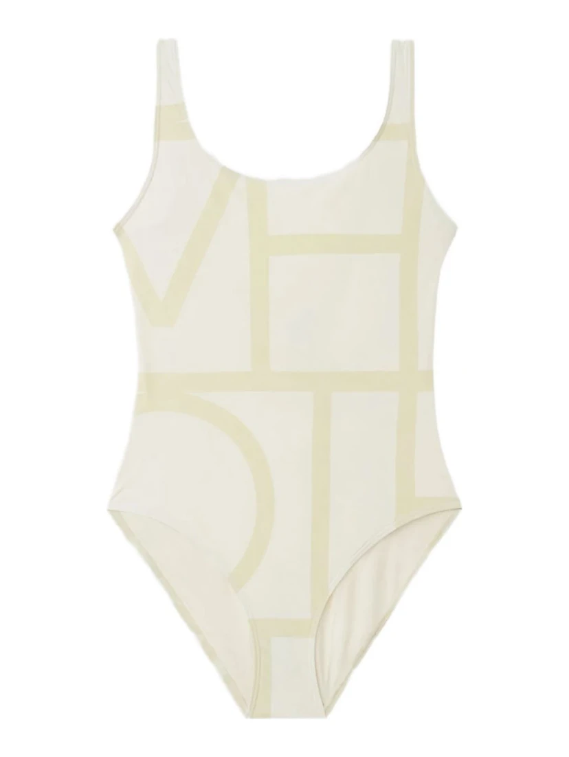 geometric-print swimsuit