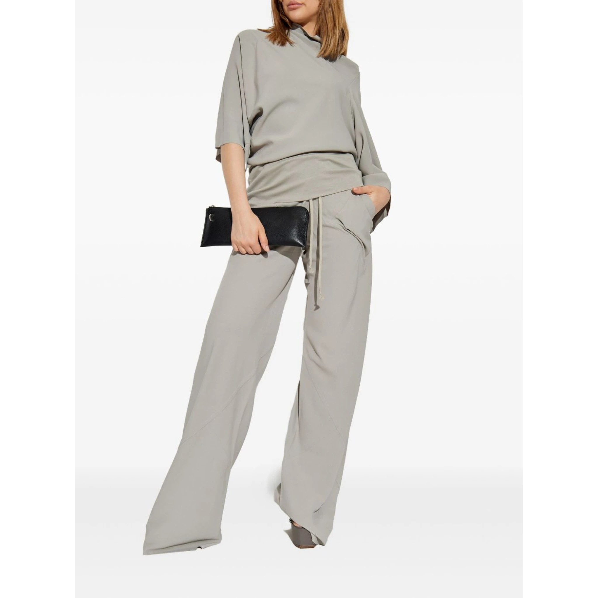 draped cowl-neck top